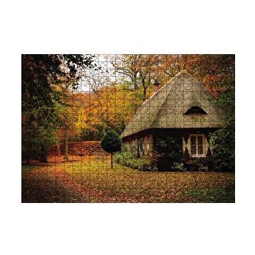 Cakapuzzle Sonbaharda Bordo Ev 120 Parça Ahşap Puzzle