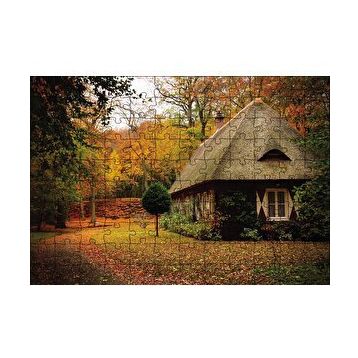 Cakapuzzle Sonbaharda Bordo Ev 120 Parça Ahşap Puzzle