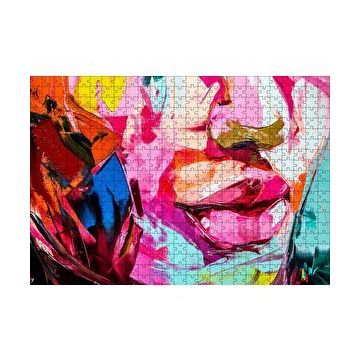 Cakapuzzle Soyut Boyalı Kadın Yüzü 120 Parça Ahşap Puzzle