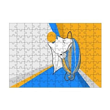 Cakapuzzle Soyut Tablo Kadın ve Sarı Top 120 Parça Ahşap Puzzle