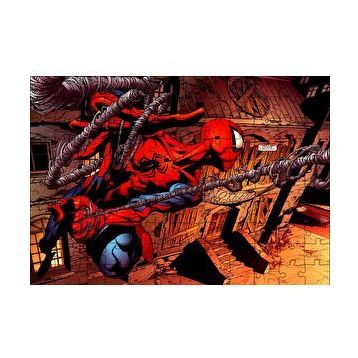 Cakapuzzle Spider Man Ağları Üzerinde Uçuyor 120 Parça Ahşap Puzzle