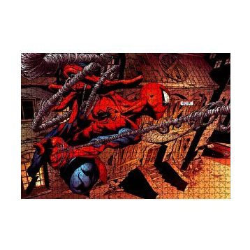 Cakapuzzle Spider Man Ağları Üzerinde Uçuyor 120 Parça Ahşap Puzzle