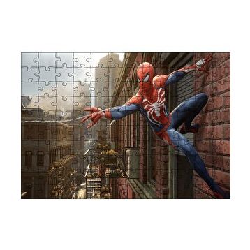 Cakapuzzle Spider Man Duvardan Ağ Atıyor 120 Parça Ahşap Puzzle