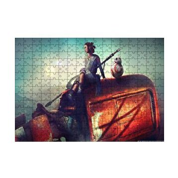 Cakapuzzle Star Wars Rey ve BB 8 120 Parça Ahşap Puzzle