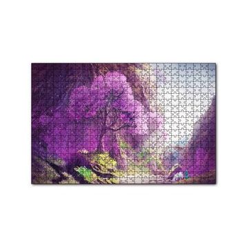 Cakapuzzle Su Kenarındaki Beyaz Atlı ve Dev Mor Ağaç 120 Parça Ahşap Puzzle