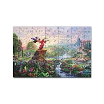 Cakapuzzle Su Kütlesinin Yanında Duran Mickey Mouse 120 Parça Ahşap Puzzle