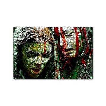 Cakapuzzle Su Sıçramalarına Damlacıklı Boyalı Kızlar Görseli 120 Parça Ahşap Puzzle