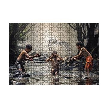 Cakapuzzle Suda Eğlenen Çocuklar 120 Parça Ahşap Puzzle