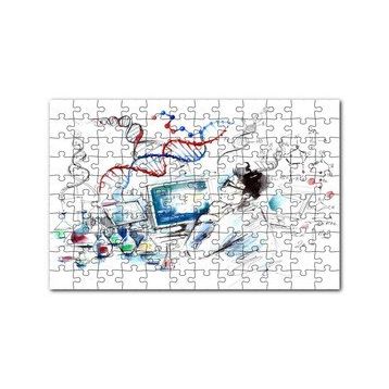 Cakapuzzle Suluboya Efekt Bilim Adamı ve Ekipmanları 120 Parça Ahşap Puzzle