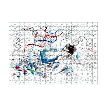 Cakapuzzle Suluboya Efekt Bilim Adamı ve Ekipmanları 120 Parça Ahşap Puzzle