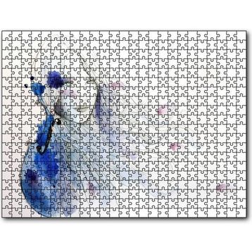 Cakapuzzle Suluboya Efekt Uzun Saçlı Kız ve Keman Puzzle