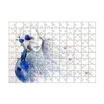 Cakapuzzle Suluboya Efekt Uzun Saçlı Kız ve Keman Puzzle