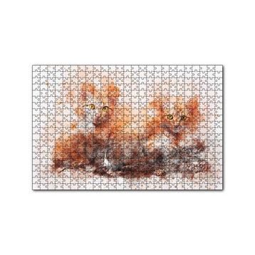 Cakapuzzle Suluboya Efekt Yavru Kediler 120 Parça Ahşap Puzzle
