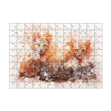 Cakapuzzle Suluboya Efekt Yavru Kediler 120 Parça Ahşap Puzzle