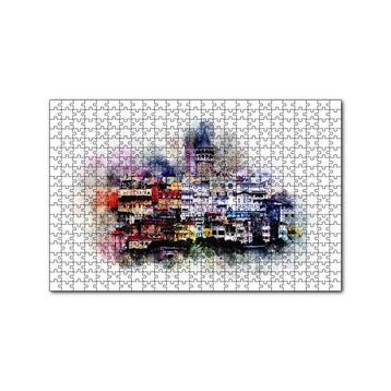 Cakapuzzle Suluboya Galata Manzarası 120 Parça Ahşap Puzzle
