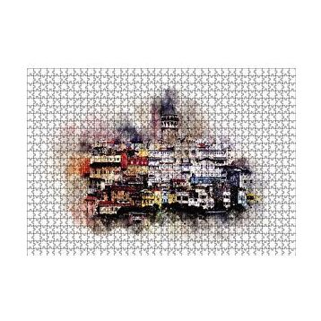Cakapuzzle Suluboya Galata Manzarası 120 Parça Ahşap Puzzle