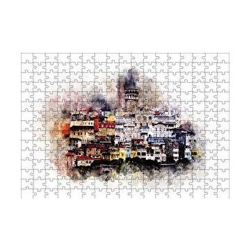 Cakapuzzle Suluboya Galata Manzarası 120 Parça Ahşap Puzzle