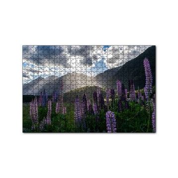 Cakapuzzle Sümbüller Çayırlar Dağlar ve Bulutlar 120 Parça Ahşap Puzzle