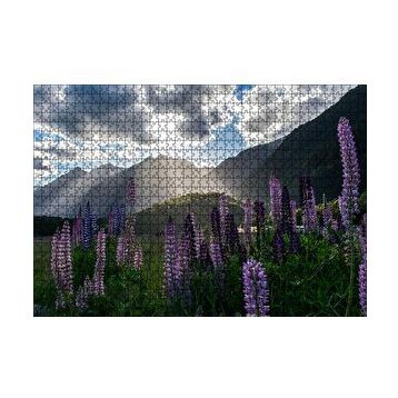 Cakapuzzle Sümbüller Çayırlar Dağlar ve Bulutlar 120 Parça Ahşap Puzzle