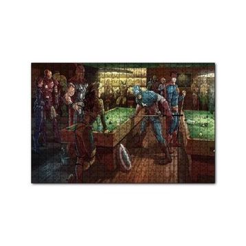 Cakapuzzle Süper Kahramanlar Bilardo Salonunda 120 Parça Ahşap Puzzle