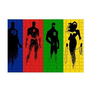 Cakapuzzle Süperman Flash Green Lantern Wonder Woman 120 Parça Ahşap Puzzle