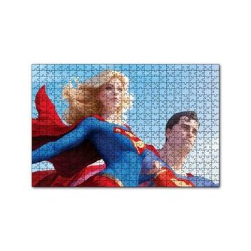 Cakapuzzle Süpermen ve Süper Kız 120 Parça Ahşap Puzzle