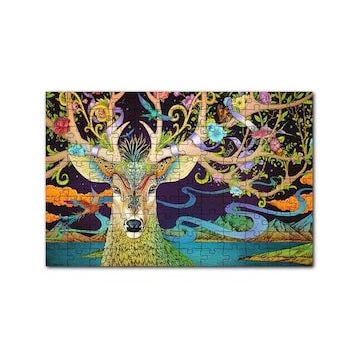 Cakapuzzle Süslemeli Boynuzlarıyla Geyik İllüstrasyon 120 Parça Ahşap Puzzle