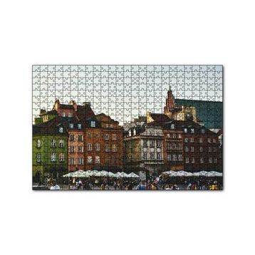 Cakapuzzle Tarihi Binalar ve Meydanda İnsanlar 120 Parça Ahşap Puzzle