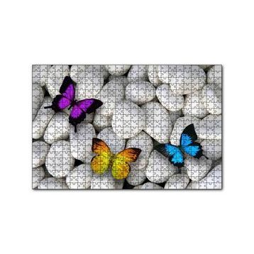 Cakapuzzle Taşların Üzerinde Renkli Kelebekler 120 Parça Ahşap Puzzle