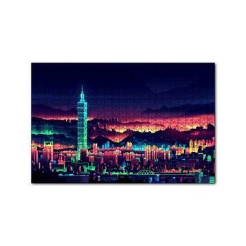 Cakapuzzle Tayvan Taipei Gece Manzarası Artwork Puzzle