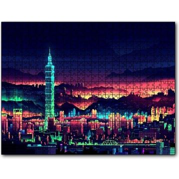 Cakapuzzle Tayvan Taipei Gece Manzarası Artwork Puzzle