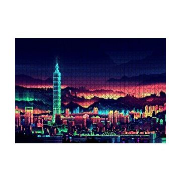 Cakapuzzle Tayvan Taipei Gece Manzarası Artwork Puzzle
