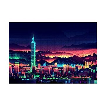 Cakapuzzle Tayvan Taipei Gece Manzarası Artwork Puzzle