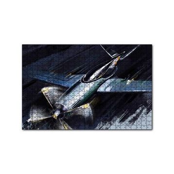 Cakapuzzle Tek Motorlu Uçak İllüstrasyon 120 Parça Ahşap Puzzle
