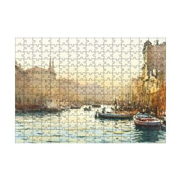 Cakapuzzle Tekne Şehir Manzara 120 Parça Ahşap Puzzle