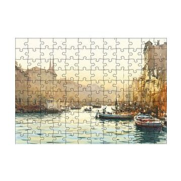 Cakapuzzle Tekne Şehir Manzara 120 Parça Ahşap Puzzle
