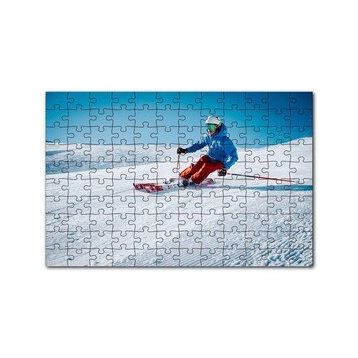 Cakapuzzle Tepeden İnen Kayakçı Siporu 120 Parça Ahşap Puzzle