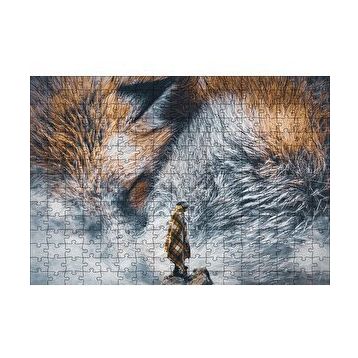 Cakapuzzle Tilki Gözü ve İnsan İllüstrasyon 120 Parça Ahşap Puzzle