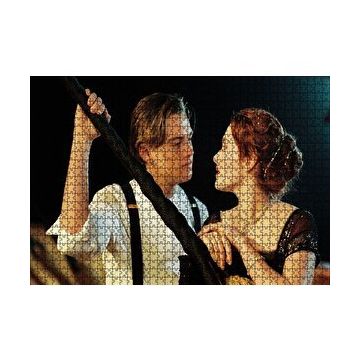 Cakapuzzle Titanic Jack ve Rose Güvertede Halatlara Tutunuyor 120 Parça Ahşap Puzzle