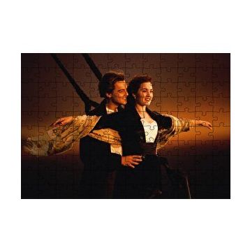 Cakapuzzle Titanic Rose ve Jack Uçuyor 120 Parça Ahşap Puzzle