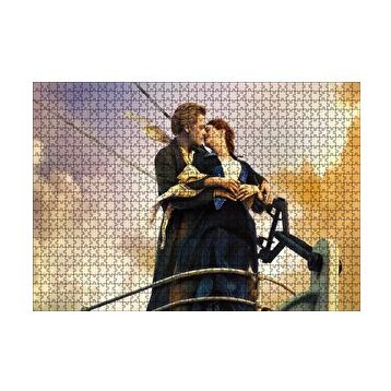 Cakapuzzle Titanik Öpücüğü Bulutlar Gemi Görseli 120 Parça Ahşap Puzzle