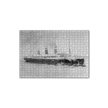 Cakapuzzle Titanik ve Kılavuz Gemileri Siyah Beyaz 120 Parça Ahşap Puzzle
