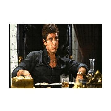 Cakapuzzle Tony Montana Al Pacino Koltukta 120 Parça Ahşap Puzzle