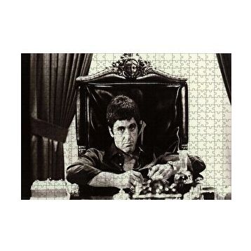 Cakapuzzle Tony Montana Siyah Beyaz 120 Parça Ahşap Puzzle