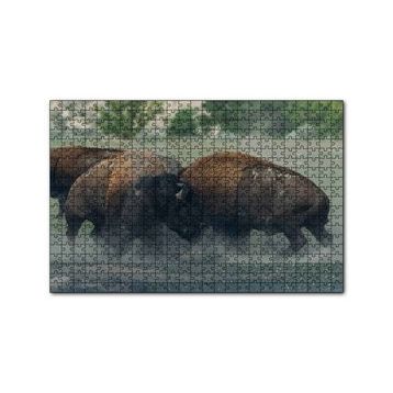 Cakapuzzle Toslaşan Bizonlar 120 Parça Ahşap Puzzle