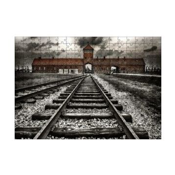Cakapuzzle Tren Rayları ve Tarihi Bina 120 Parça Ahşap Puzzle