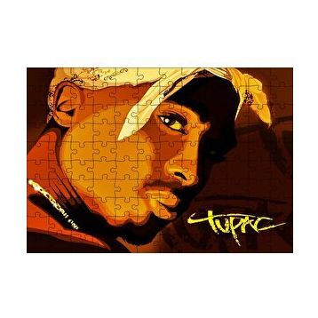 Cakapuzzle Tupac Shakur Bandanalı Karikatürize Çizim 120 Parça Ahşap Puzzle