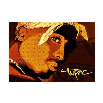 Cakapuzzle Tupac Shakur Bandanalı Karikatürize Çizim 120 Parça Ahşap Puzzle