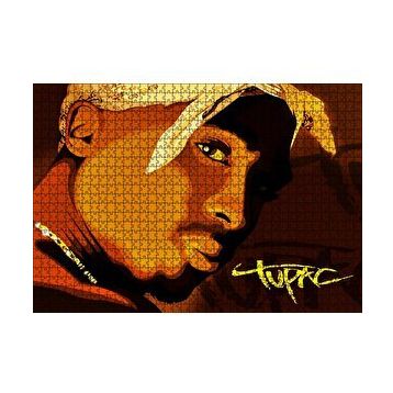 Cakapuzzle Tupac Shakur Bandanalı Karikatürize Çizim 120 Parça Ahşap Puzzle