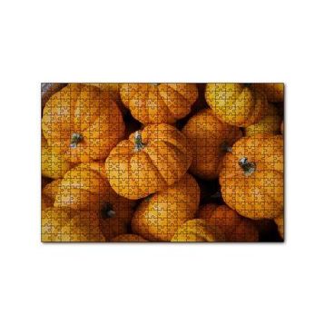 Cakapuzzle Turuncu Minyatür Kabaklar Yakın Plan 120 Parça Ahşap Puzzle